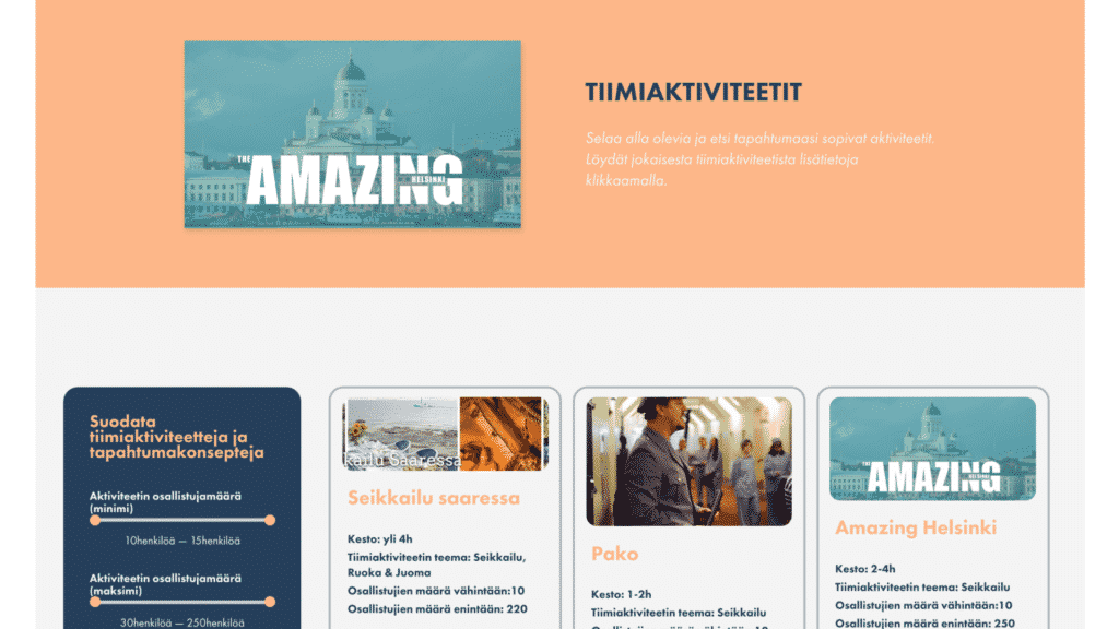 Eventgarden nettisivujen käytettävyys