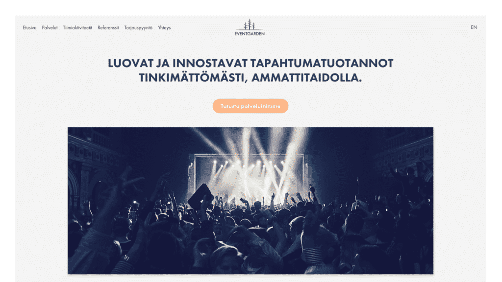 Eventgarden etusivu